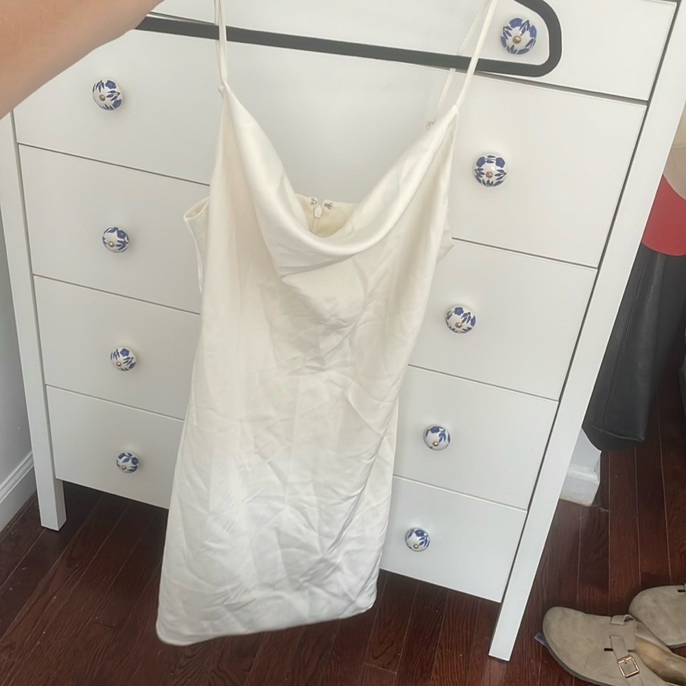 white urban outfitters mini dress with cowl neck